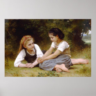 Pôster Bouguereau's 1882 The Nut Gatherers Les ruisettes