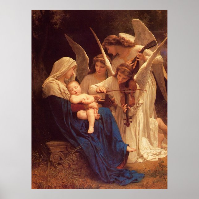 Pôster Bouguereau's Classic Painting: Song of the Angels (Frente)
