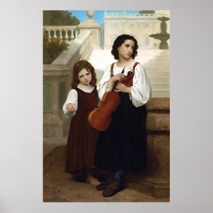 Poster Bouguereau's Far from Home (Loin du Pays) 1867