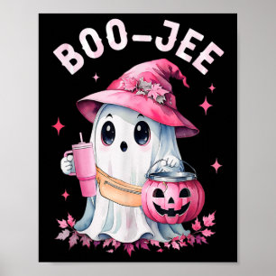 Poster Boujee Boo Jee Spooky Ghost Pink Halloween Pumpkin