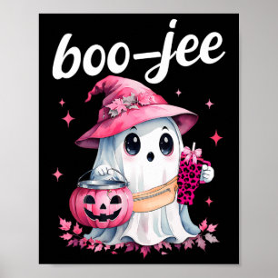 Poster Boujee Boo Jee Spooky Ghost Pink Halloween Pumpkin