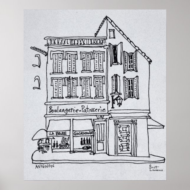 Pôster Boulangerie Patisserie, Avignon (Frente)