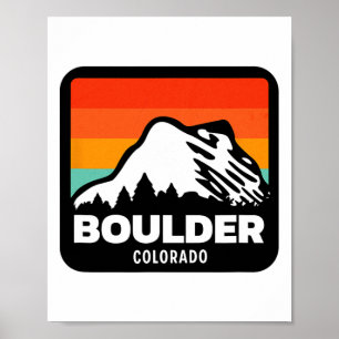 Poster Boulder Colorado Skiing Snowboard Family Trip