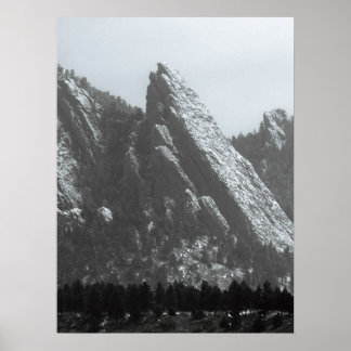Poster Boulder Flatirons Fog