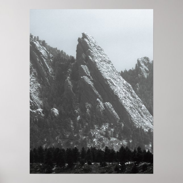 Poster Boulder Flatirons Fog (Frente)