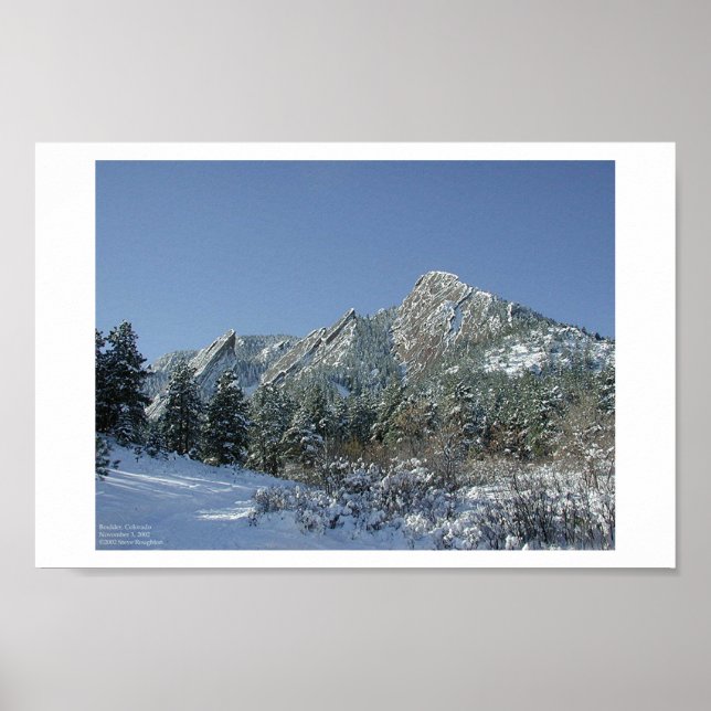 Poster Boulder Flatirons na neve (Frente)