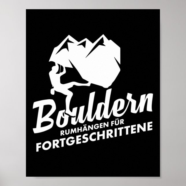 Poster Boulder Hanging Boulderer Escalada Montanhismo (Frente)