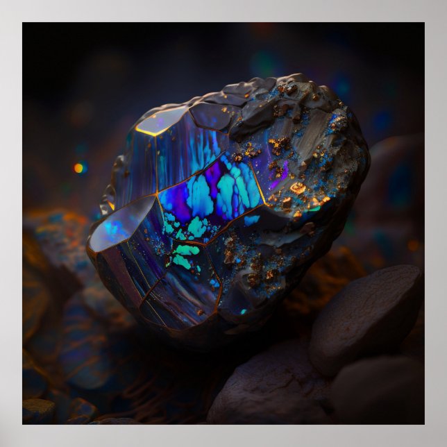 Poster Boulder Opal Ore, Gemstone Vibrante (Frente)
