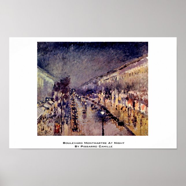 Poster Boulevard Montmartre À Noite Por Pissarro Camille (Frente)