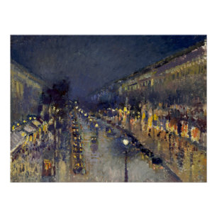 Pôster Boulevard Montmartre na Night Pissarro