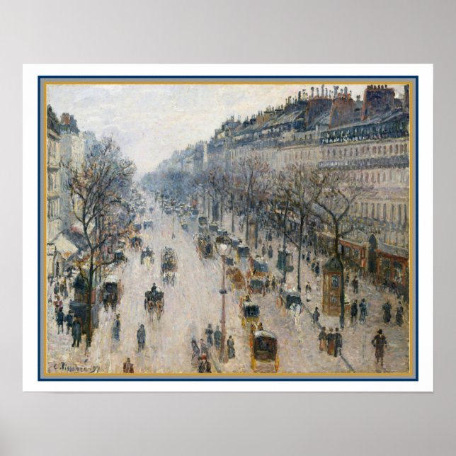 Pôster "Boulevard Montmartre", por Camille Pissarro (Frente)