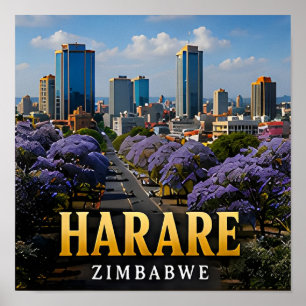 Poster Boulevares de Jacarandás de Harare e Espírito do Z