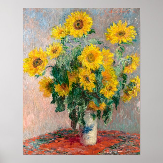 Poster Bouqet of Sunflower por Claude Monet (Frente)