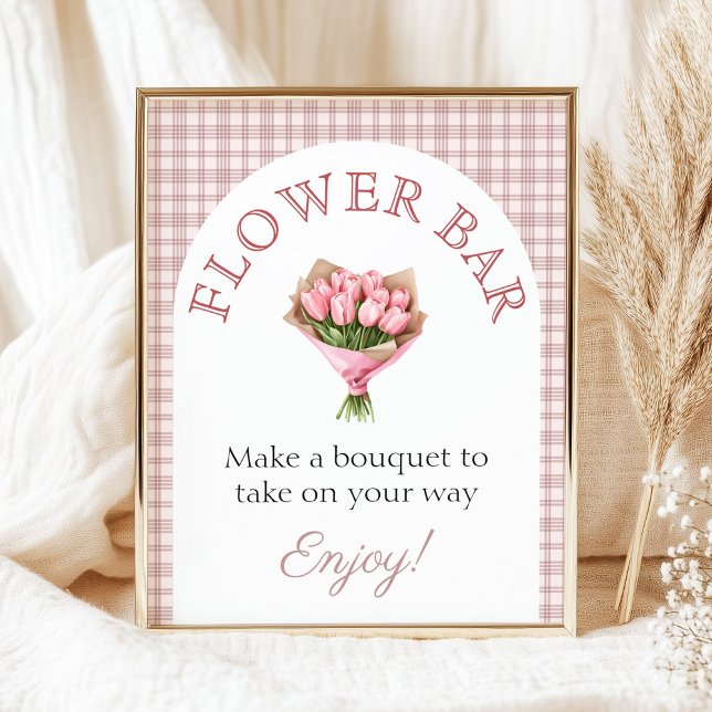Poster Bouquet bar Pink Fresh off market Bridal Shower (Criador carregado)