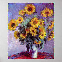 Bouquet of Sunflowers by Claude Monet, Vintage Art