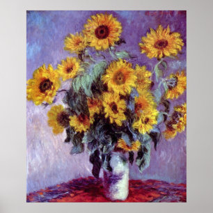 Poster Bouquet of Sunflowers by Claude Monet, Vintage Art