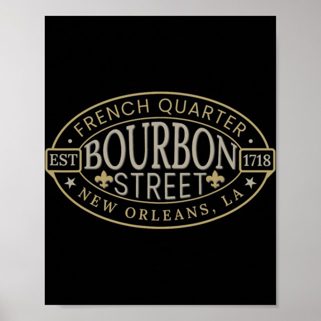 Poster Bourbon Street New Orleans French Quarter Louisian (Frente)