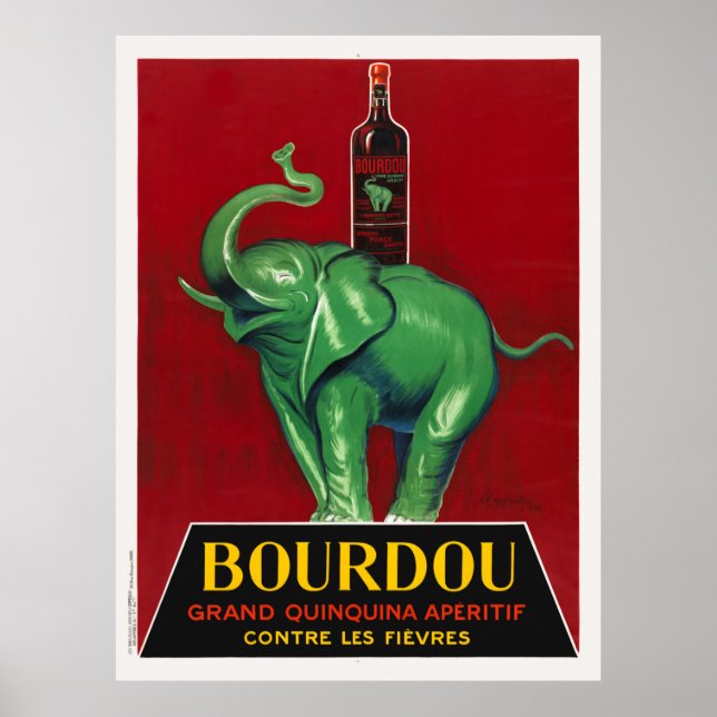Poster Bourdou Grand Quinquina Apéritif France Vintage (Frente)