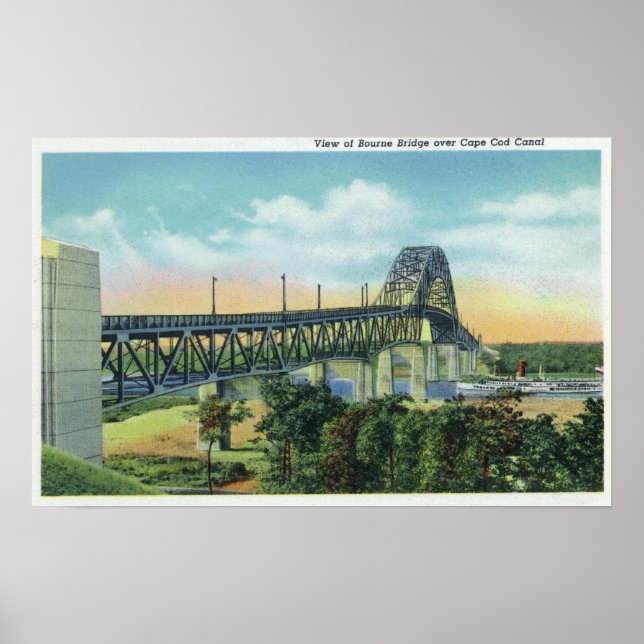 Poster Bourne Bridge over Cape Cod Canal View (Frente)