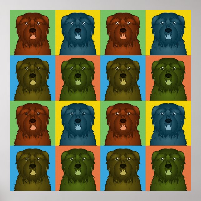 Poster Bouvier des Flandres Dog Cartoon Pop-Art (Frente)