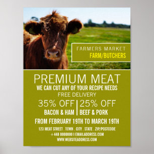 Poster Bovinos castanhos, Fazendeiros e Publicidade a But