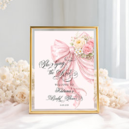 Poster Bow She's Tying the Knot Bridal Shower Welcome