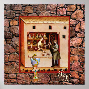 Poster BOWL DE HIGEIA, FARMACIA ANTIQUICA, Farmacêutico