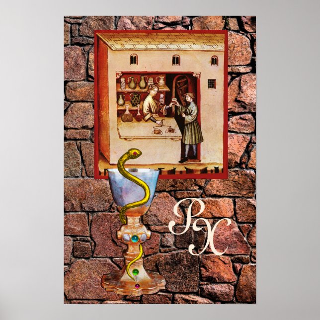 Poster BOWL DE HYGEIA MONOGRAM Medicine, Farmácia (Frente)