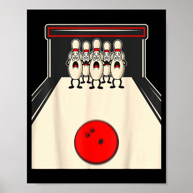 Poster Bowling N Ed Ns Funny Bowler Player Kids Boys Men  (Frente)