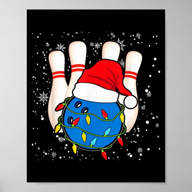 Poster Bowling Reindeer Christmas Shirt Pajama Srt X-mas  (Frente)
