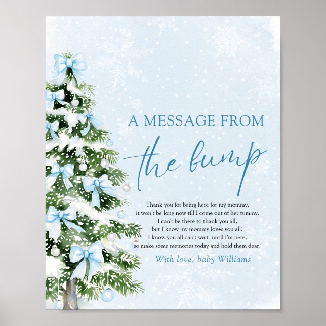 Poster Bows Christmas Tree A Message From The Bump Sign (Frente)