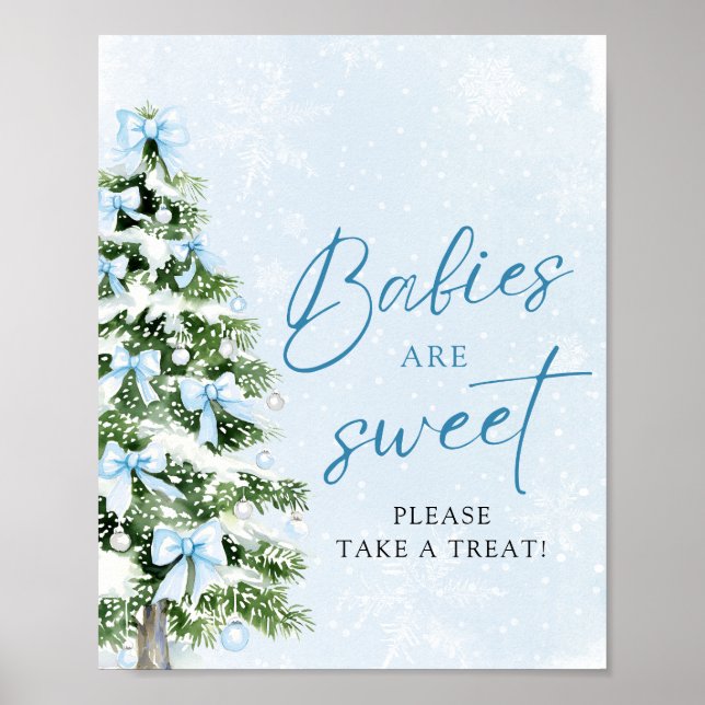 Poster Bows Christmas Tree Babies Are Sweet Take a Treat (Frente)