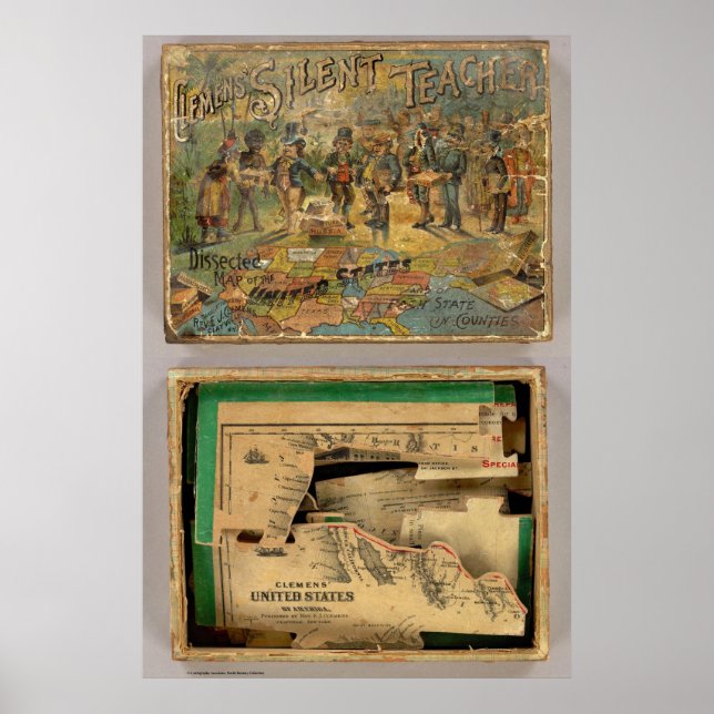 Pôster Box Dissected map, Estados Unidos (Frente)