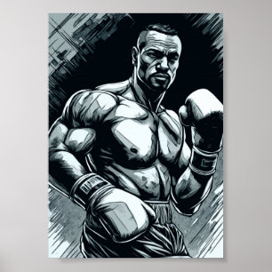 Poster Boxamp Vintage Style Fighter Artes Marciais