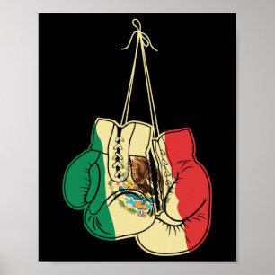 Poster Boxas luvas Bandeira mexicana Gift do treinador me