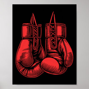 Poster Boxas Luvas Esporte Boxer Kickboxer Combate