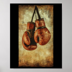 Poster Boxas Luvas Esporte Boxer Prompt Vintage Mma