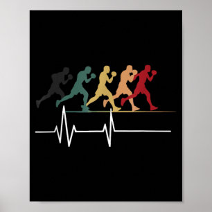 Poster Boxe Batimento Cardíaco Boxe Boxeador Amante de Bo