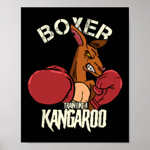 Poster Boxe Boxe Kickboxing Treine Como Um Canguru
