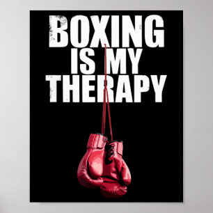 Poster Boxe É Minha Terapia Citação Boxe Kickboxing Boxea