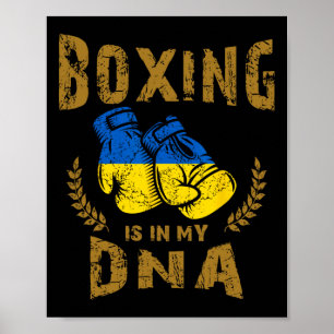 Poster Boxe Está No Meu D-n-a Bandeira Da Ucrânia Luvas D