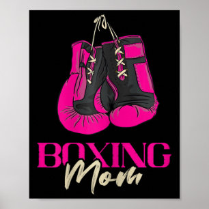 Poster Boxe Feminina Mãe Boxeadora Luvas de Boxe Kickboxi