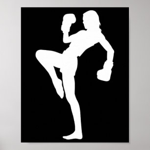 Poster Boxe Kickboxer Masculino Boxe Feminino Kickboxing