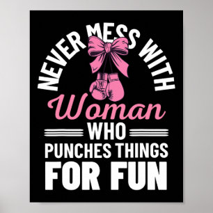 Poster Boxe Tailandesa Divertida Para Homens Mulheres Tre