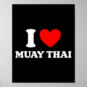 Poster Boxe Tailandesa Eu Adoro Muay Thai Eu Amo Muay Tha