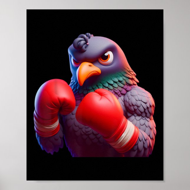 Poster Boxeon Boxer Kickboxer Mma Fighter Combate S (Frente)