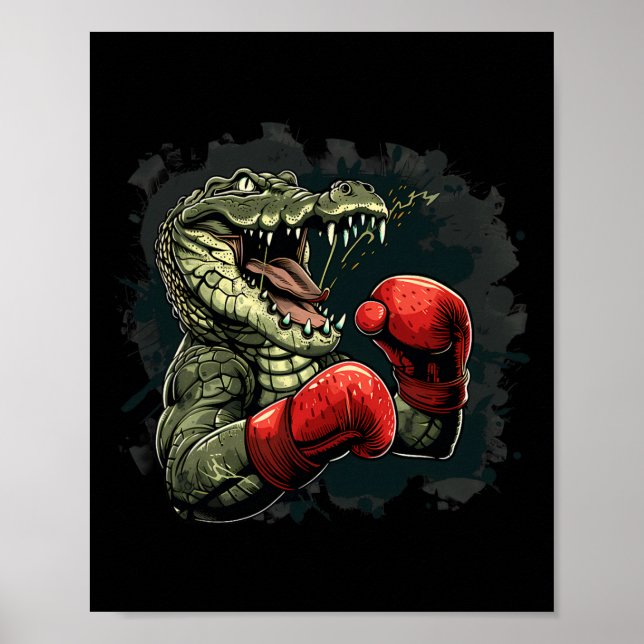 Poster Boxer Bear With Boxing Gloves Kickboxing Funny Box (Frente)