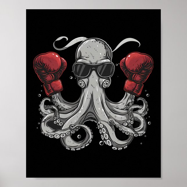 Poster Boxer Boxer Octopus Lover Ocean Sea Creature (Frente)