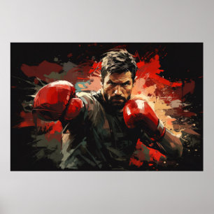 Poster Boxer Boxer Sport Painting Abstrato Art Decor