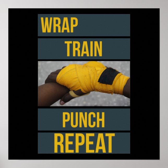 Poster Boxer Boxer Training Cote Wrap Train Repetir (Frente)